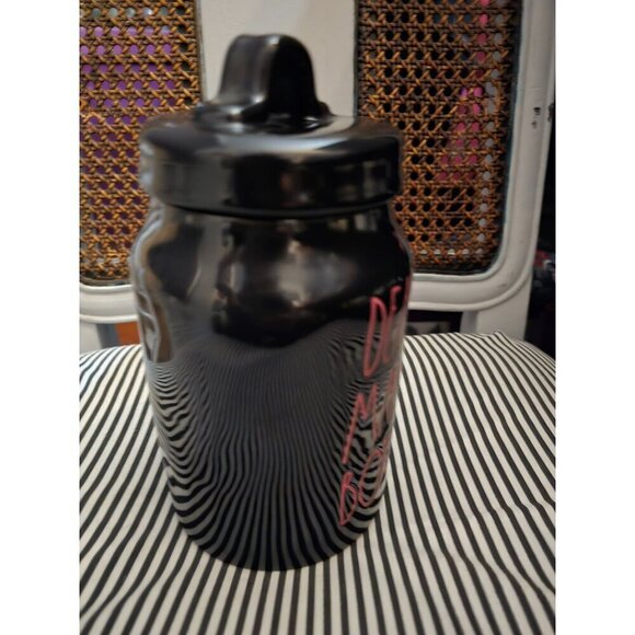 NWT Rae Dunn Halloween Dead Man's Bones Canister Black Orange - Picture 8 of 12